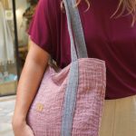 Bolso de lino forrado con doble bolsillo interior