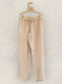 Pantalón lino beige hombre